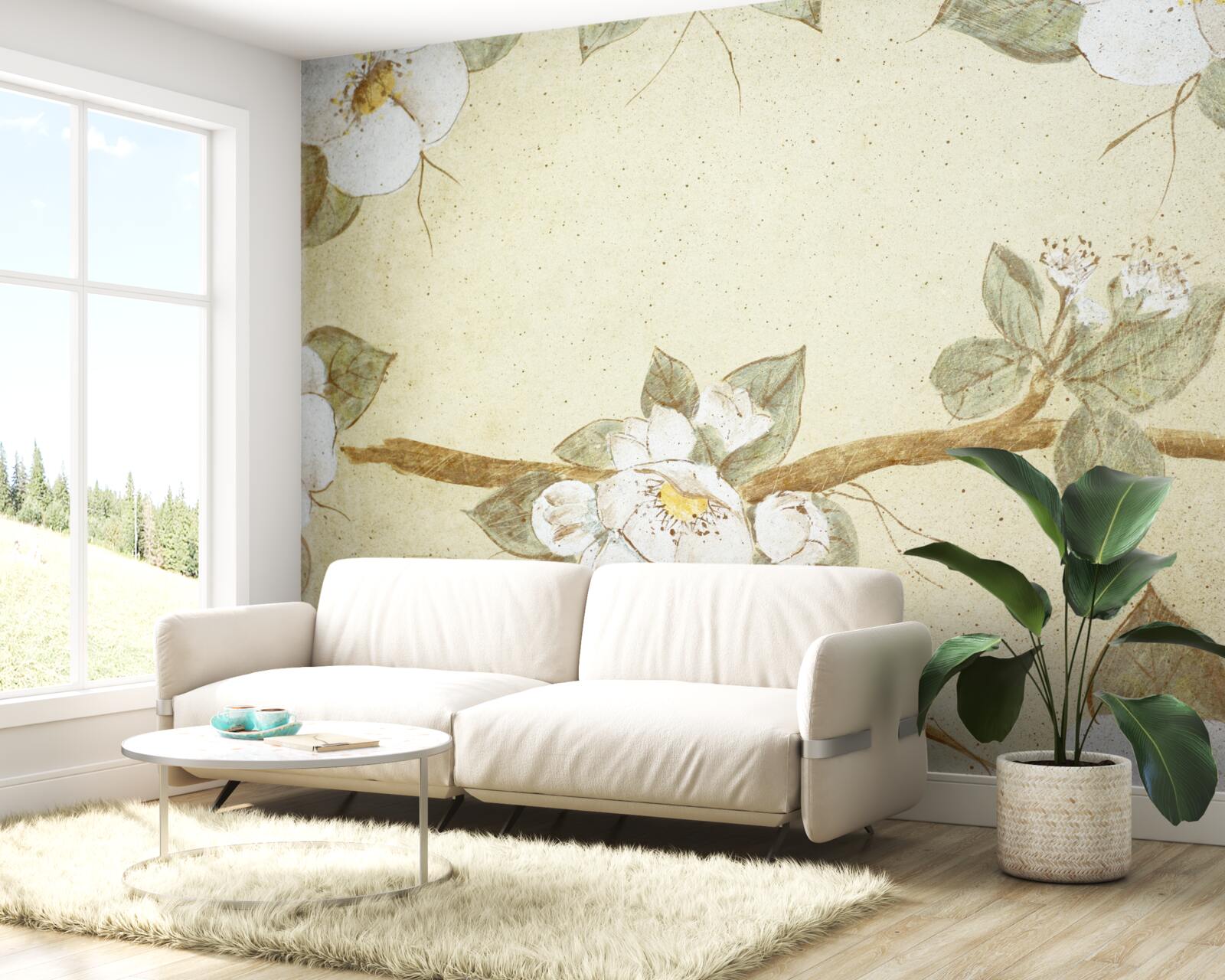 Fototapeta kwiaty kwitną na gałęziach