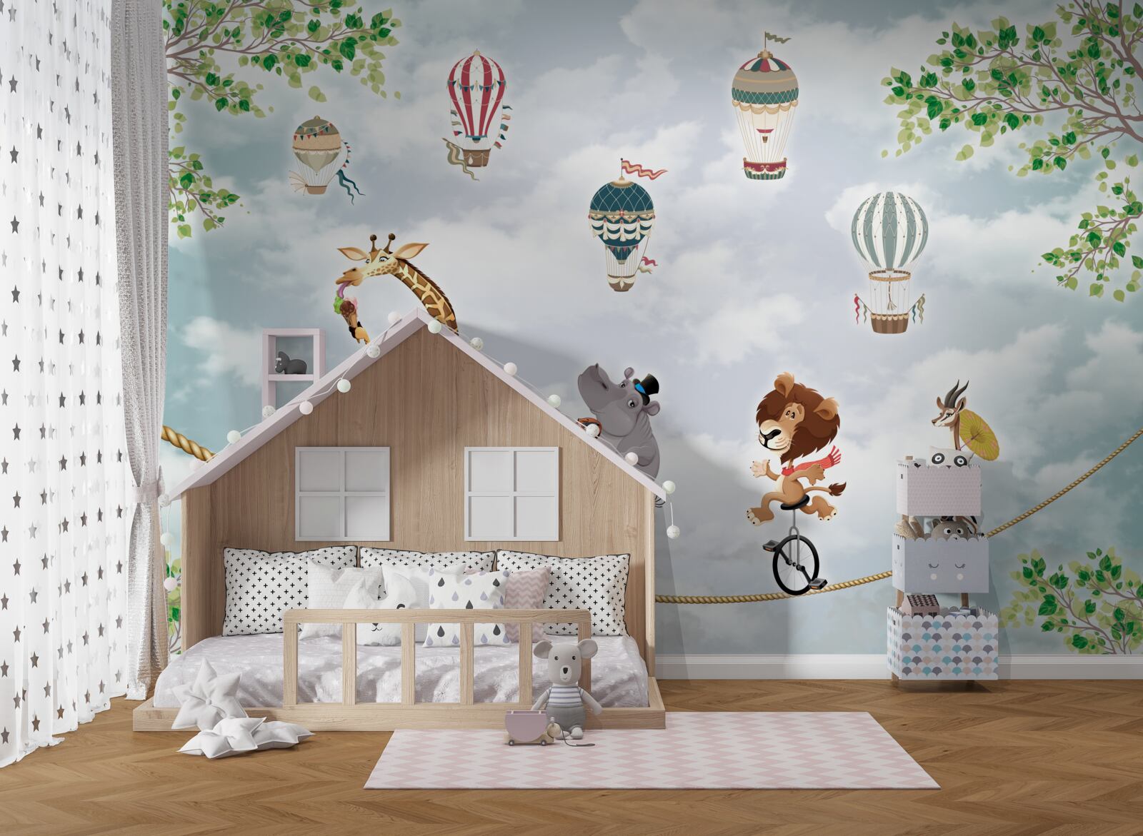 Fototapeta akrobaci na linach