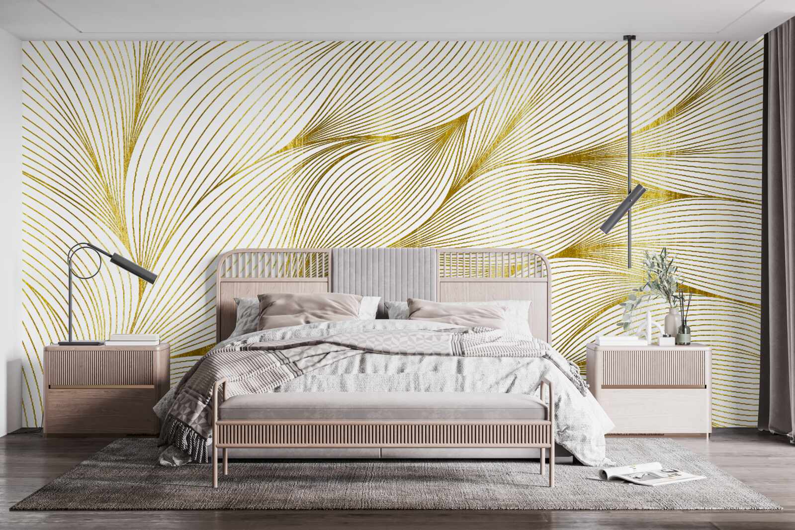 Fototapeta liście mają ciepły złoty odcień