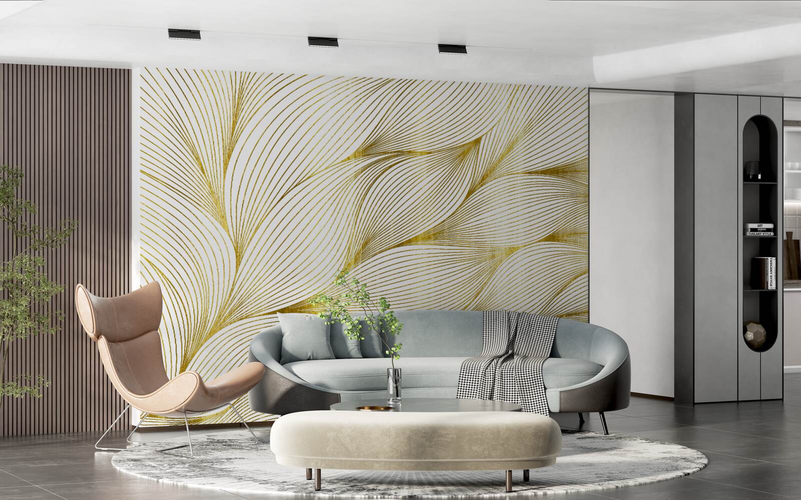 Fototapeta liście mają ciepły złoty odcień