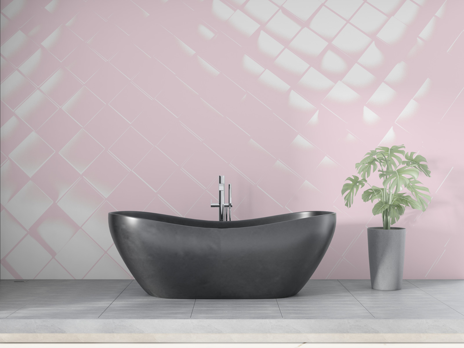 Fototapeta geometria w odcieniach bieli i różu