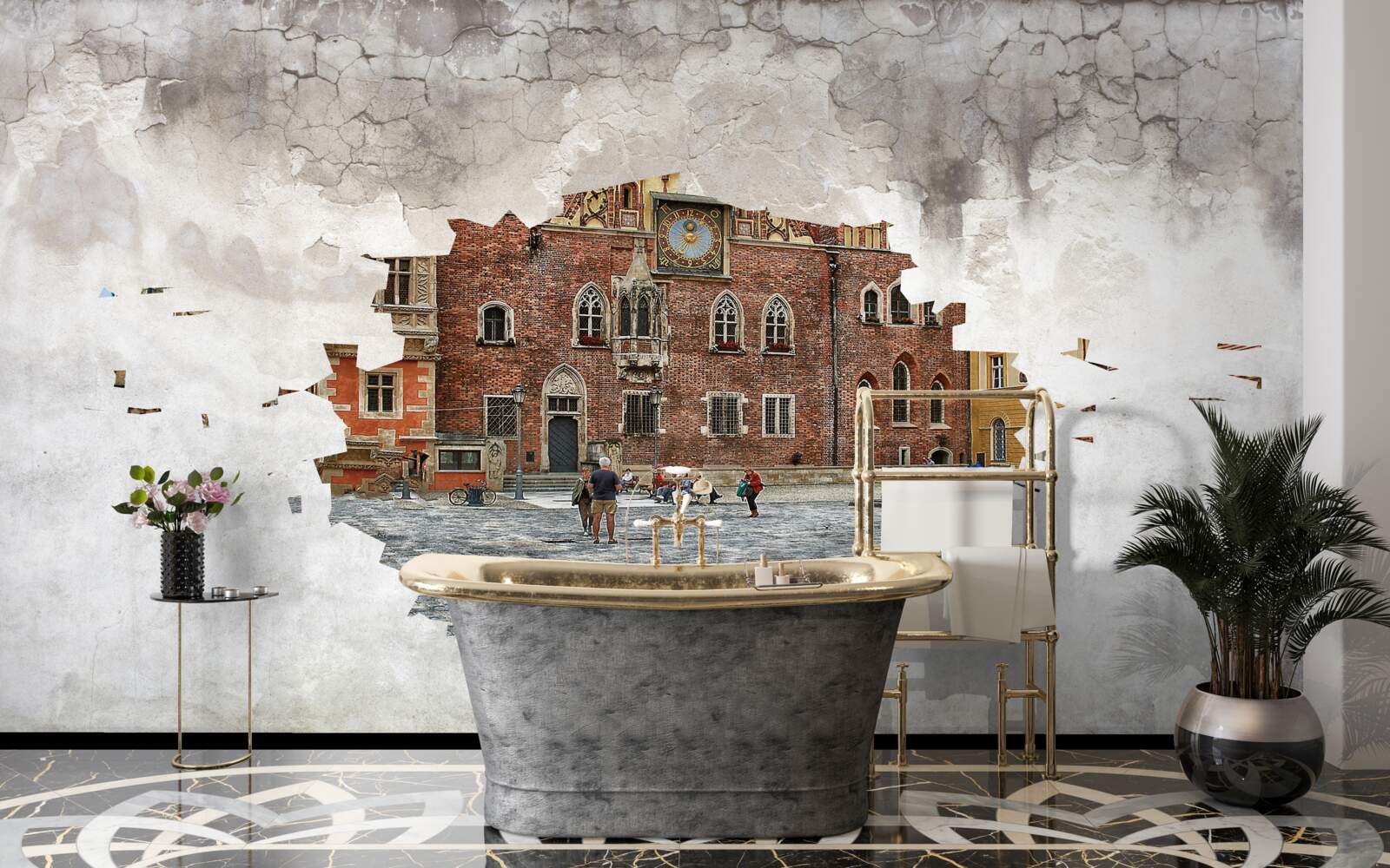 Fototapeta ulica w małym spokojnym miasteczku