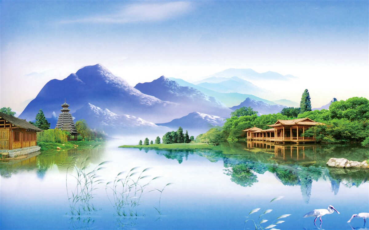 Fototapeta górskie jezioro w letnim krajobrazie