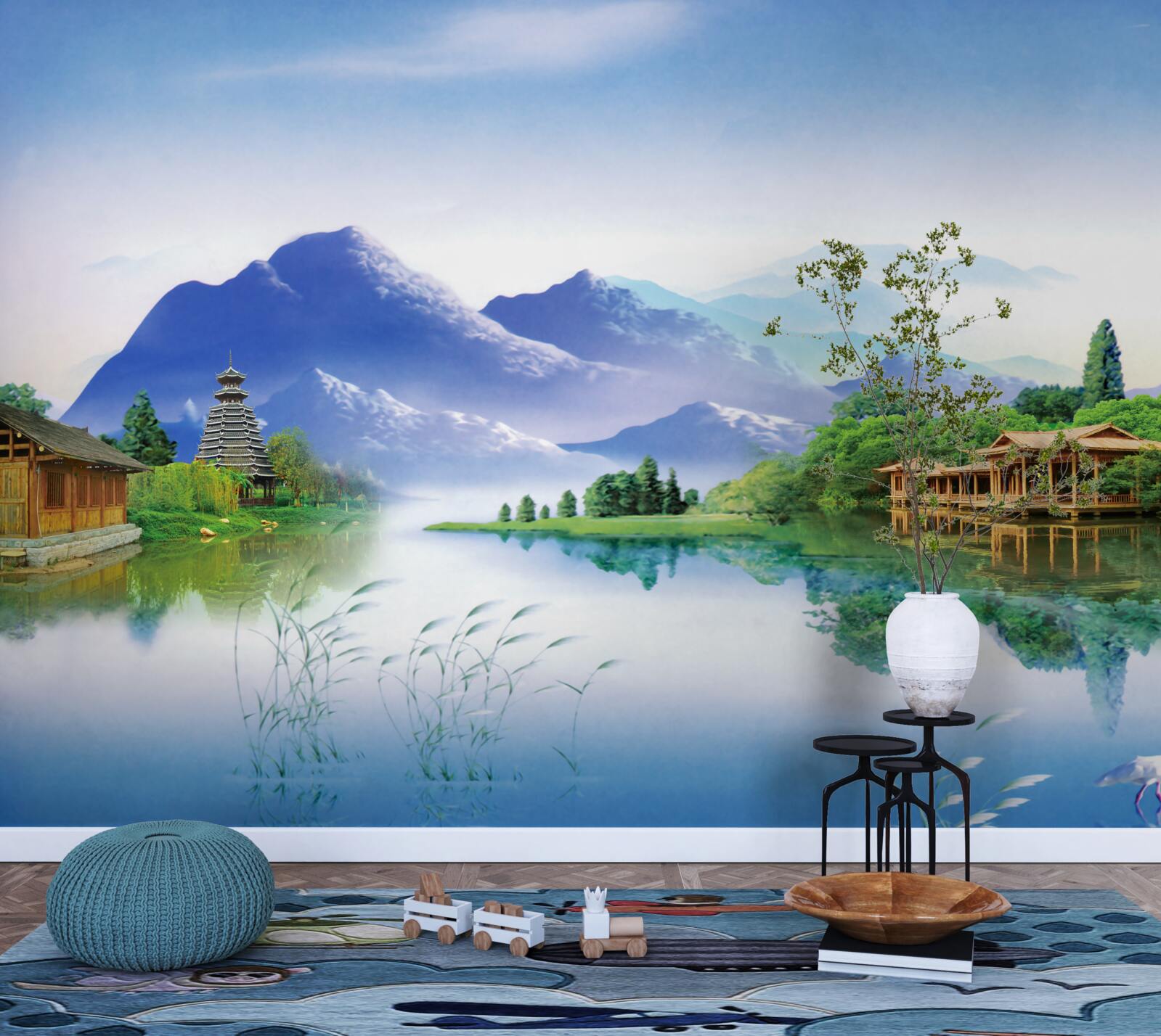 Fototapeta górskie jezioro w letnim krajobrazie