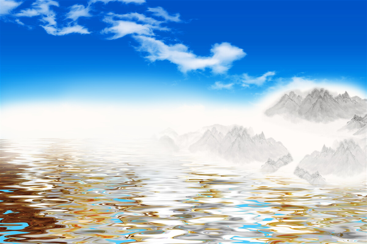 Fototapeta cicha woda pod górami