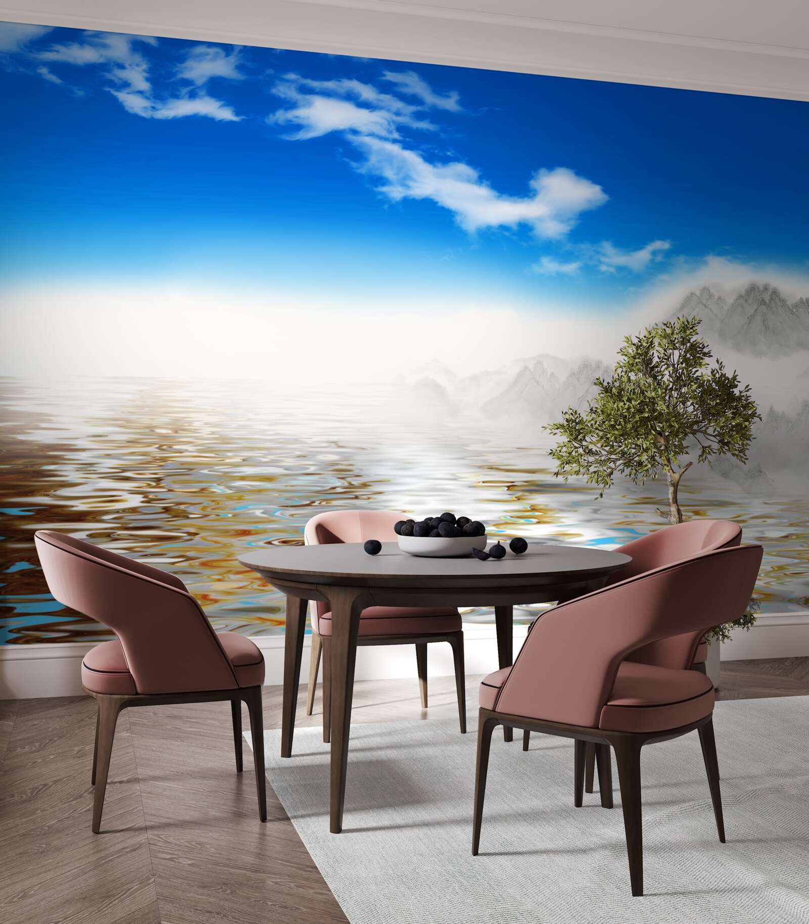 Fototapeta cicha woda pod górami