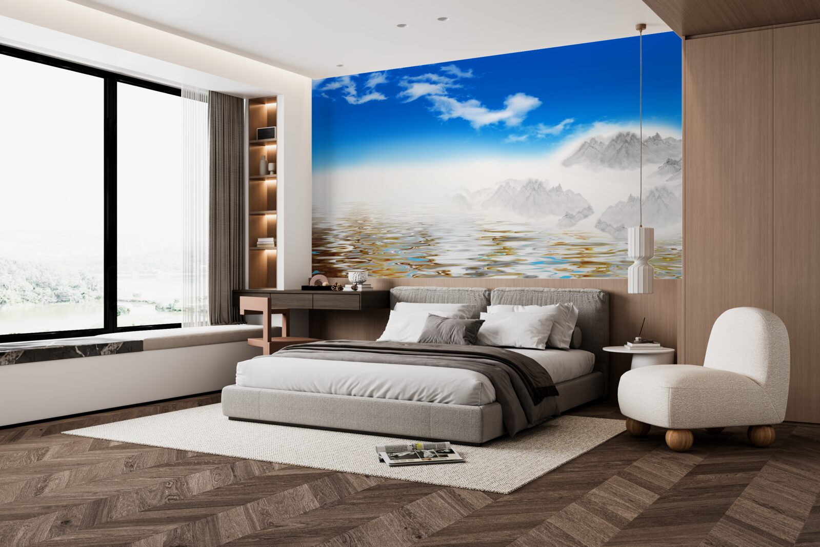 Fototapeta cicha woda pod górami