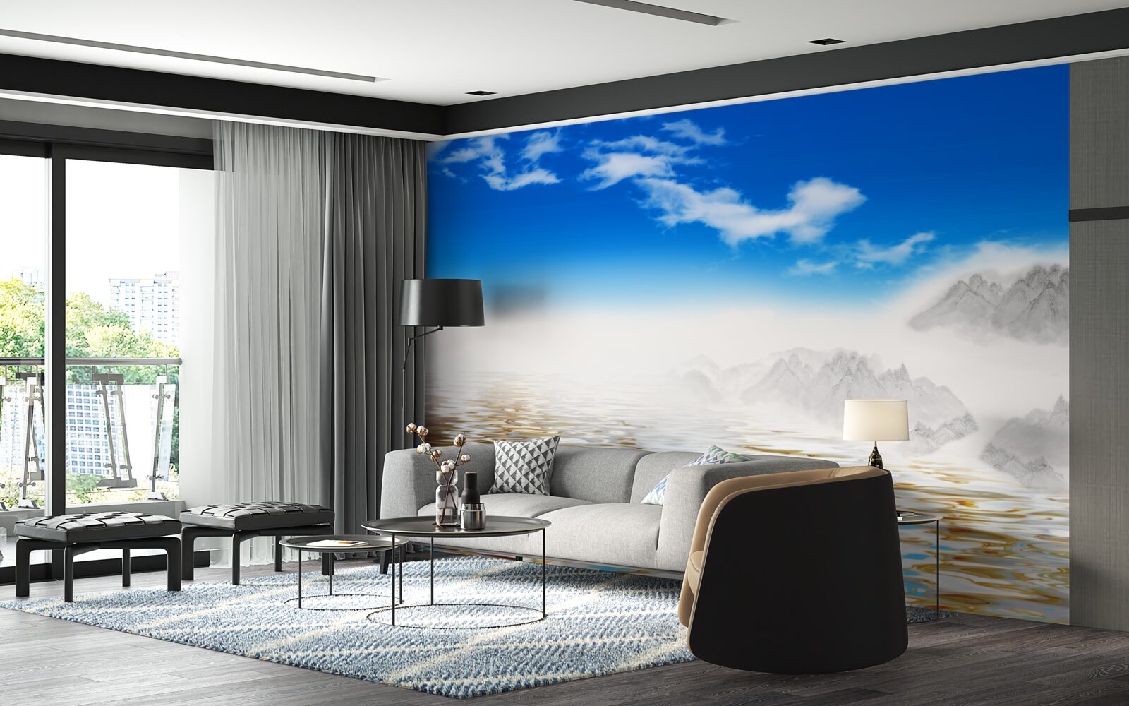 Fototapeta cicha woda pod górami