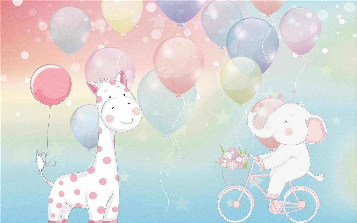 Fototapeta słoń zbliża się do żyrafy