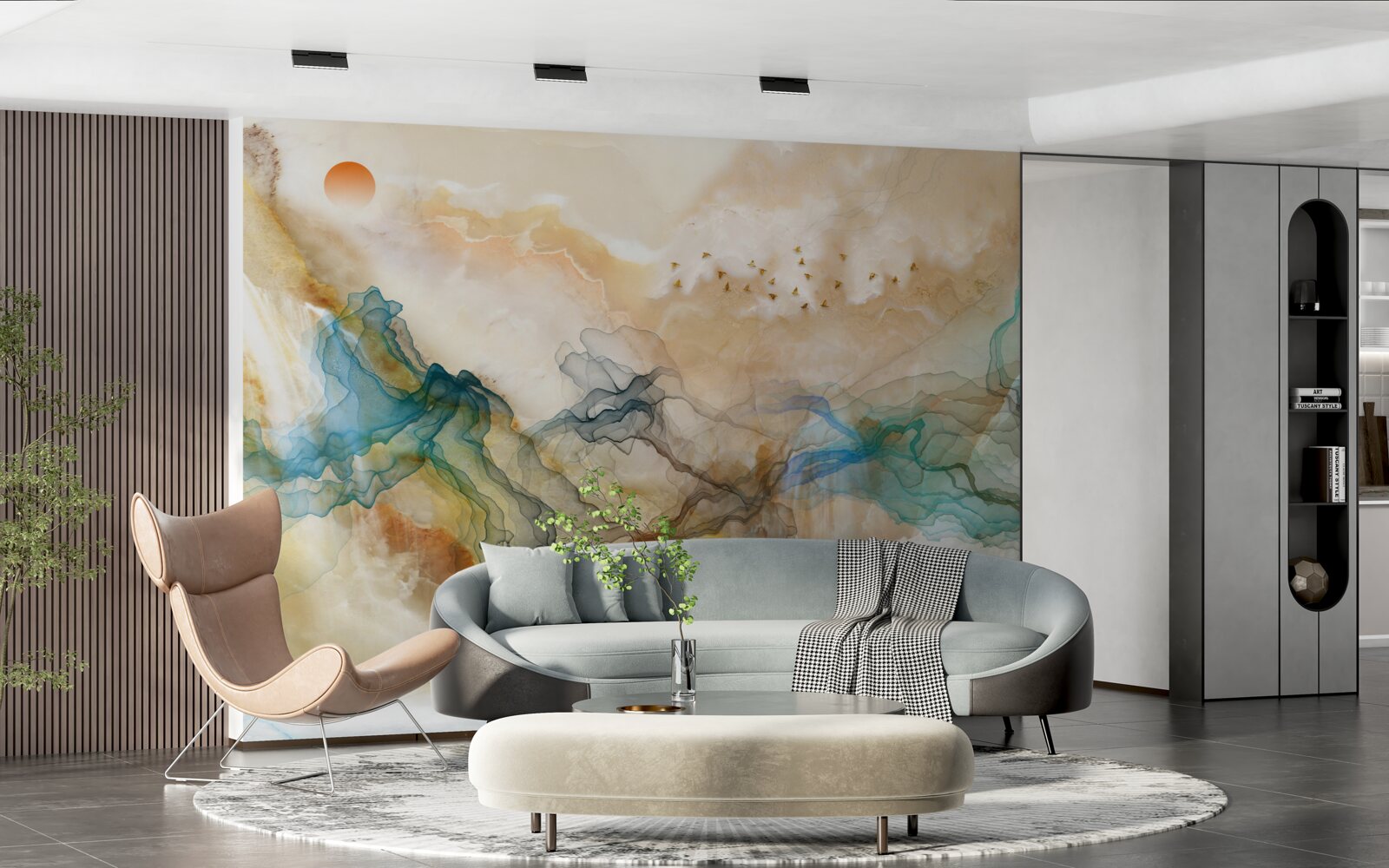 Fototapeta japoński krajobraz w abstrakcyjnym stylu