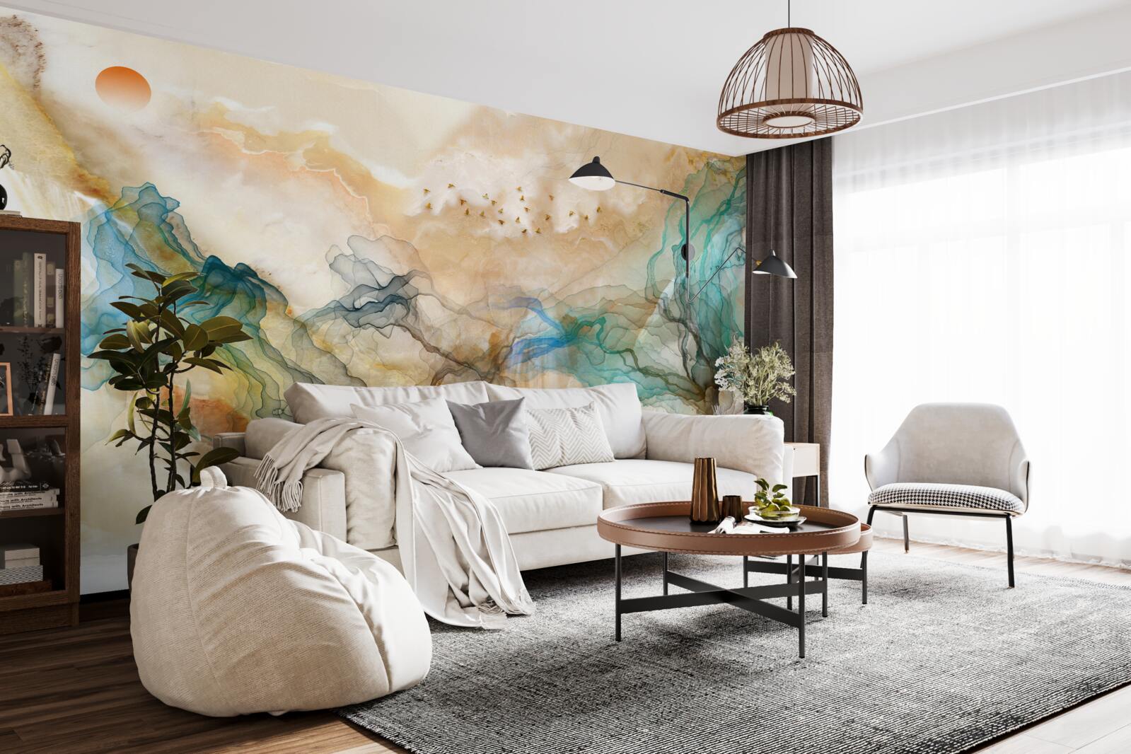 Fototapeta japoński krajobraz w abstrakcyjnym stylu