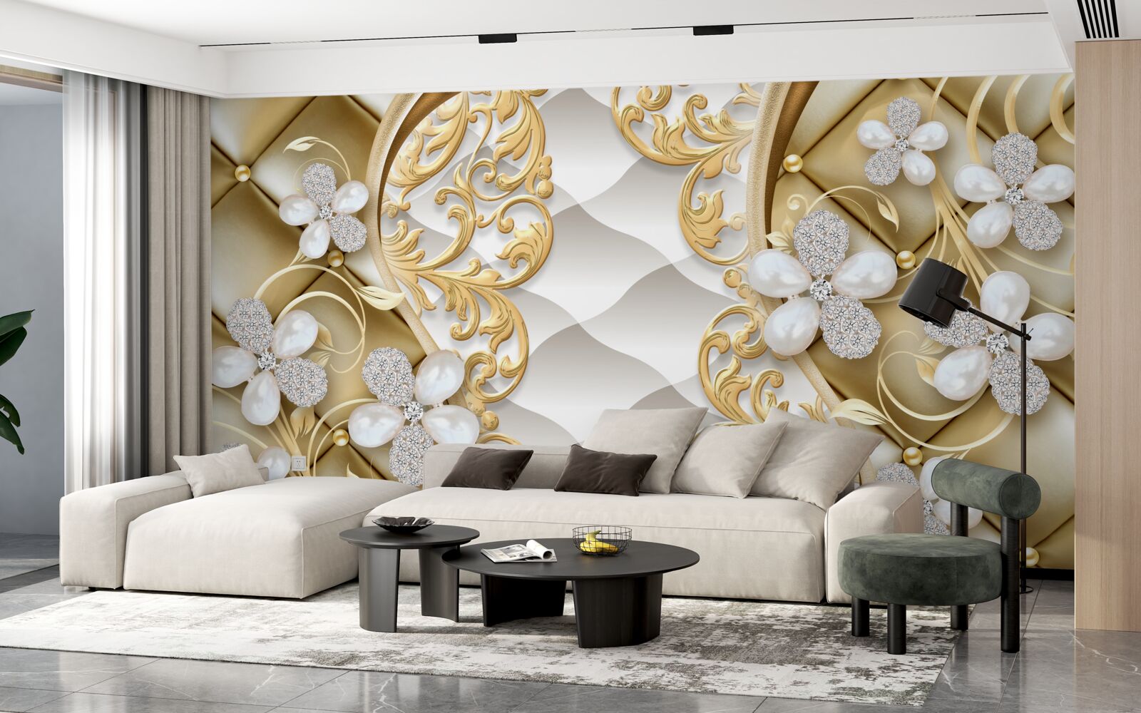 Fototapeta biżuteria i metal w motywy kwiatowe