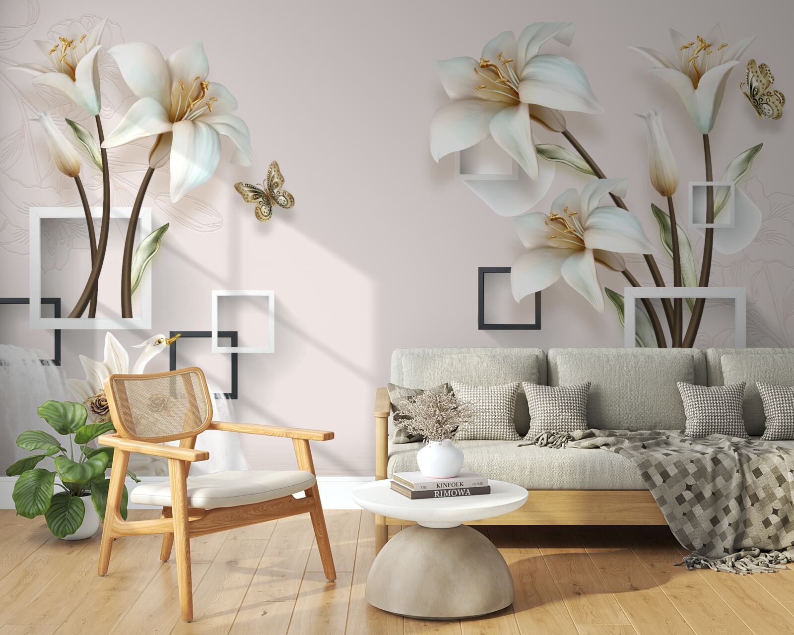 Fototapeta kwadratowe ramki z kwiatami