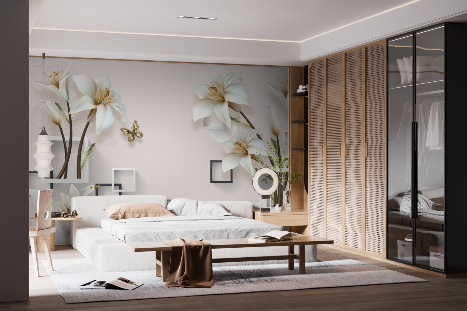 Fototapeta kwadratowe ramki z kwiatami