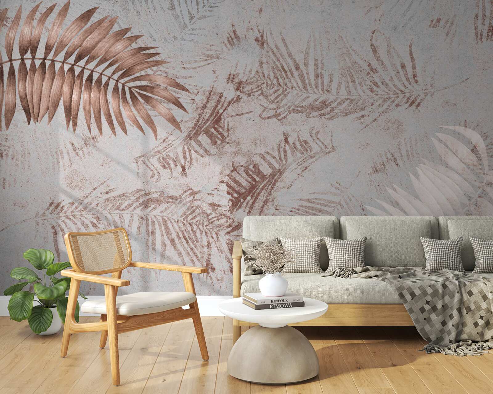 Fototapeta paproć brązowa i biała