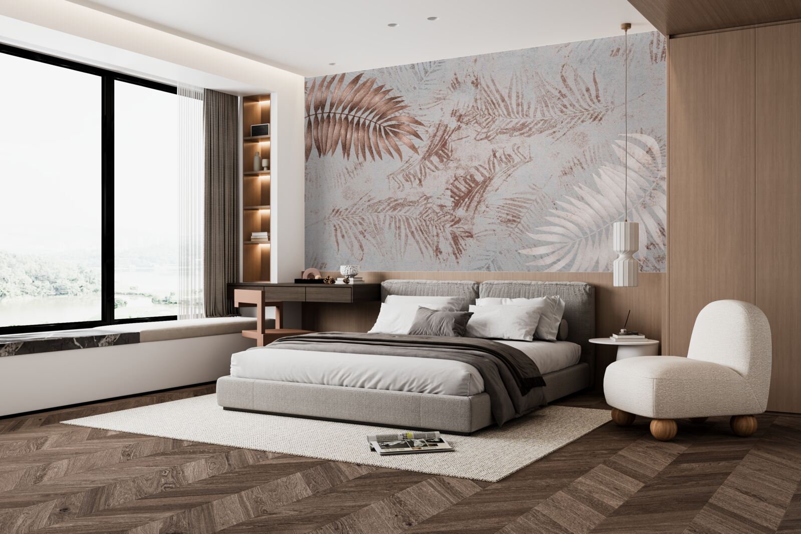 Fototapeta paproć brązowa i biała