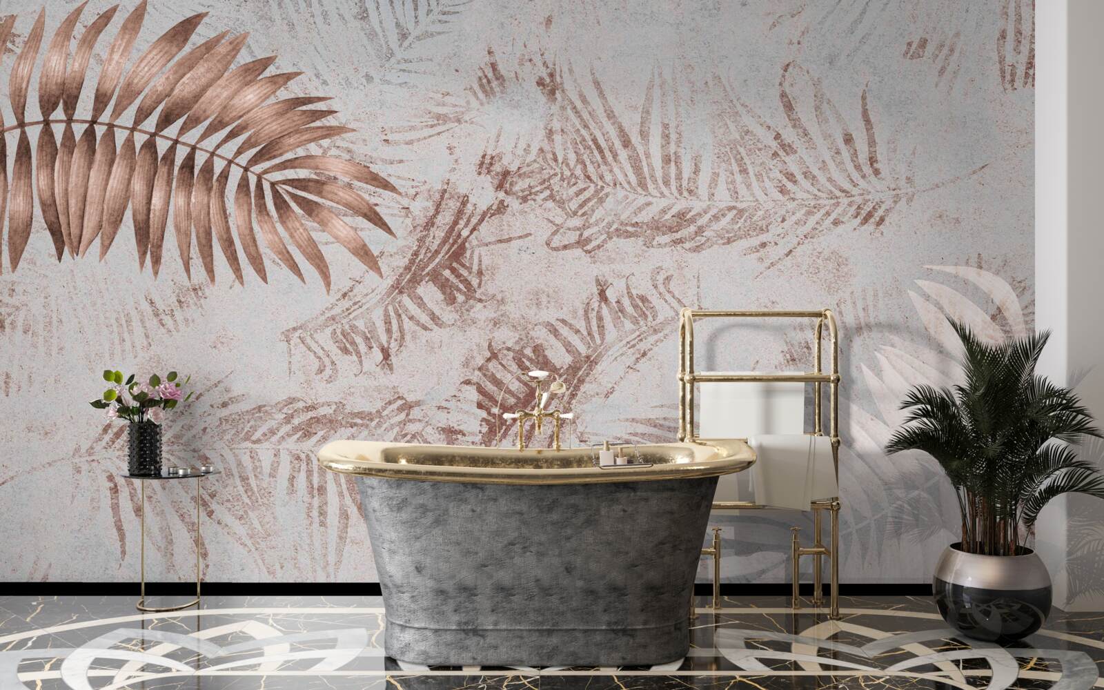 Fototapeta paproć brązowa i biała