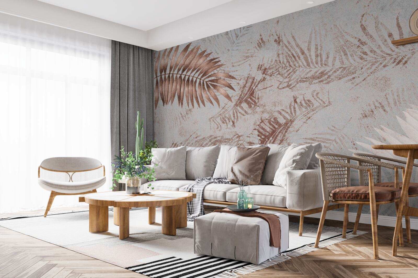 Fototapeta paproć brązowa i biała