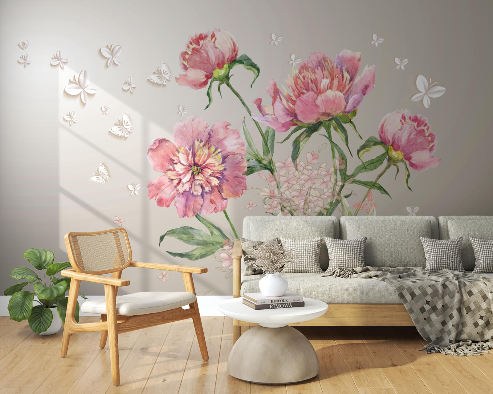 Fototapeta delikatne wiosenne kwiaty o delikatnym różowym odcieniu