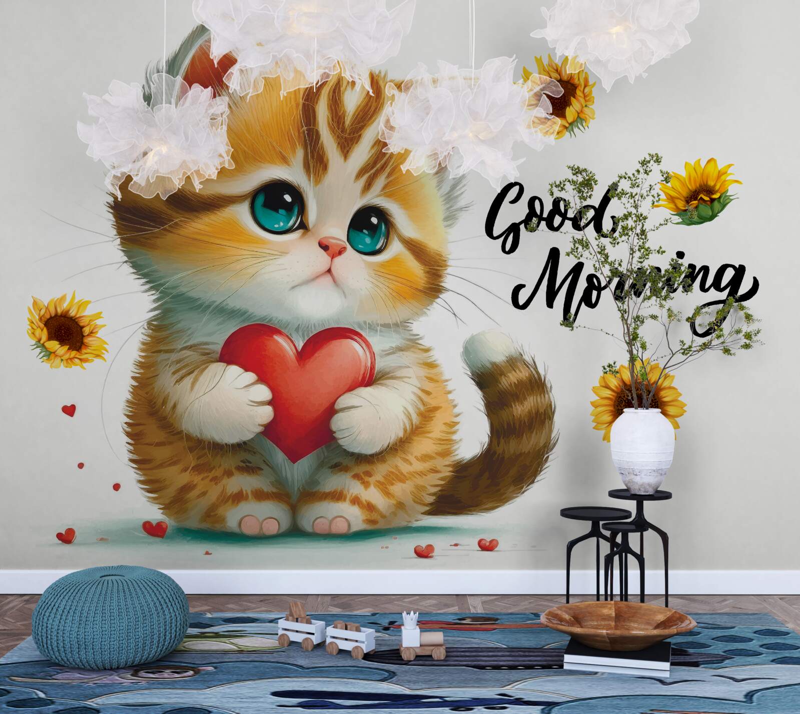 Fototapeta kot z życzeniami