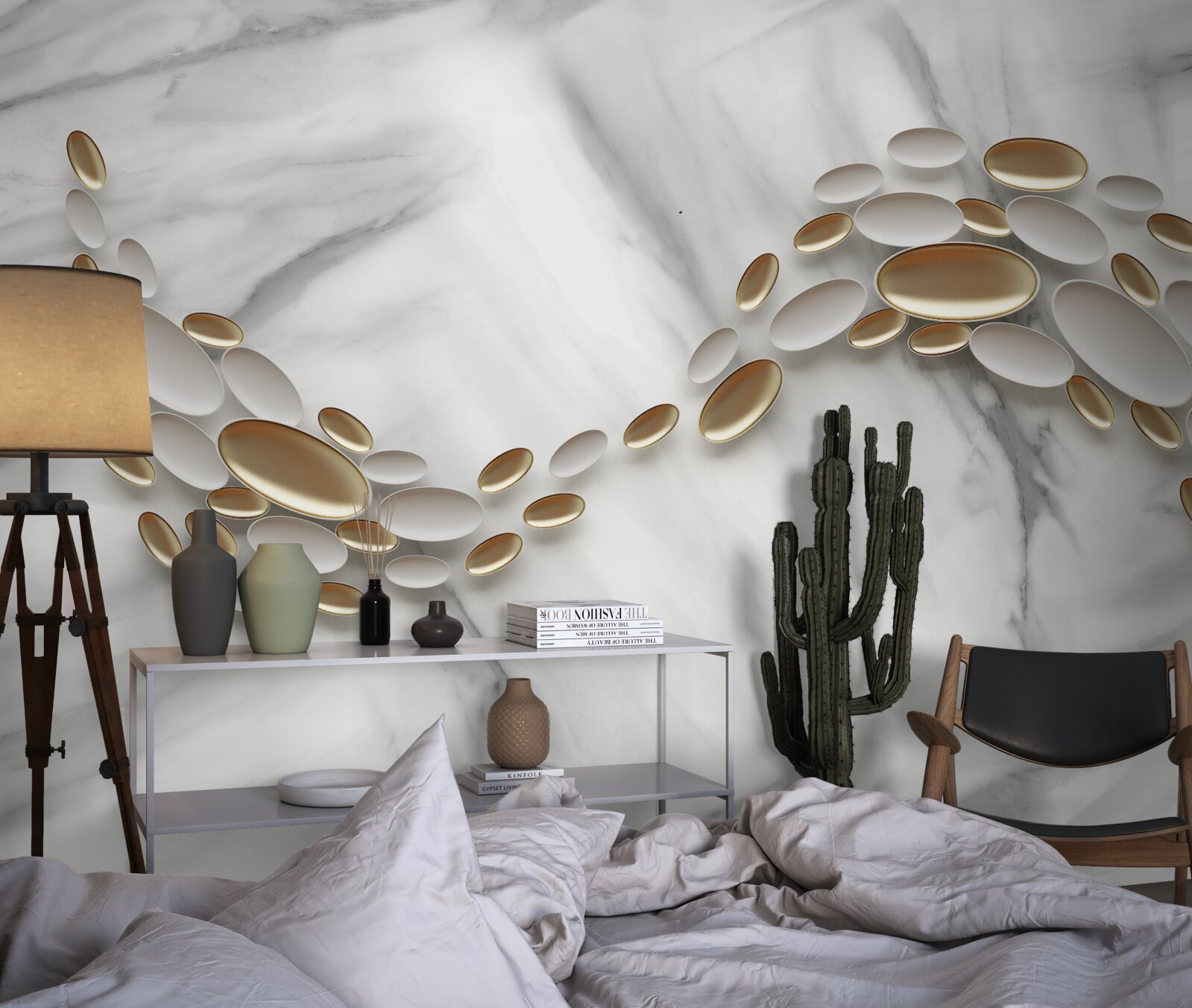 Fototapeta złoto przeplata się z żyłkami marmuru