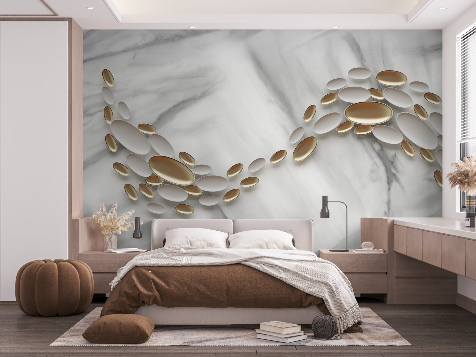 Fototapeta złoto przeplata się z żyłkami marmuru