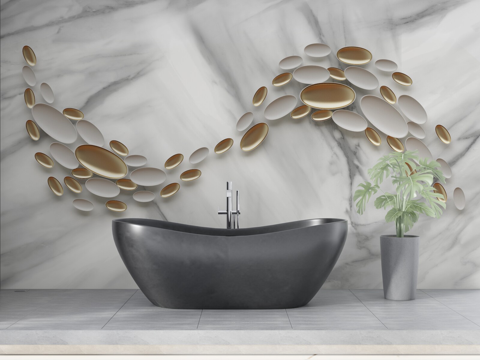 Fototapeta złoto przeplata się z żyłkami marmuru