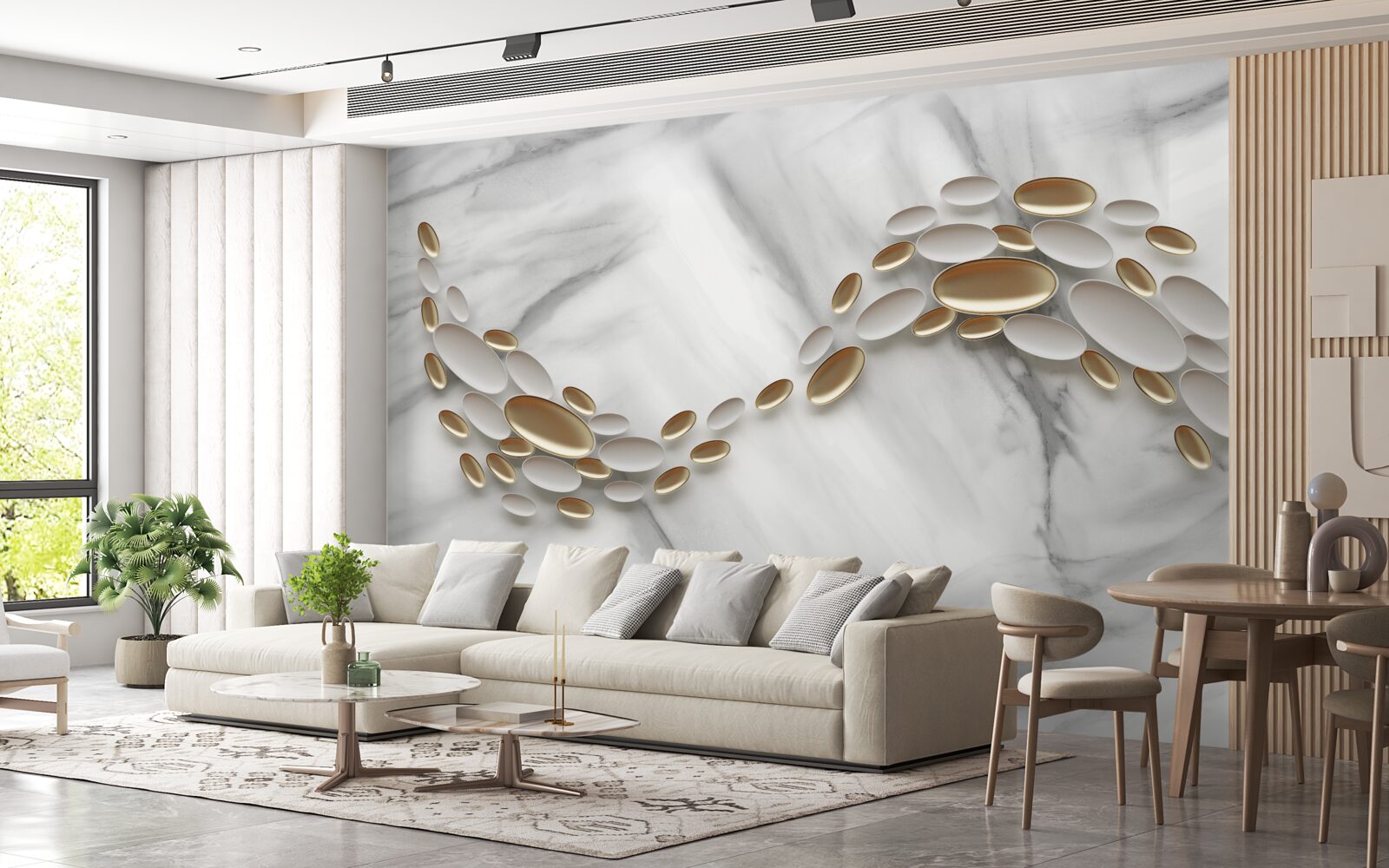 Fototapeta złoto przeplata się z żyłkami marmuru