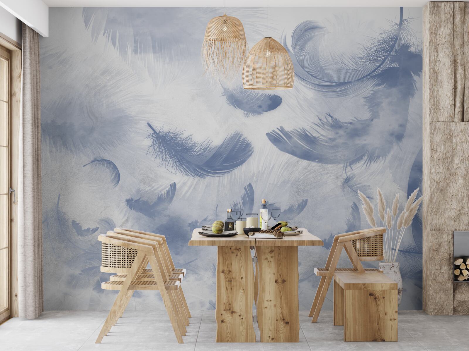 Fototapeta latające pióra nieba