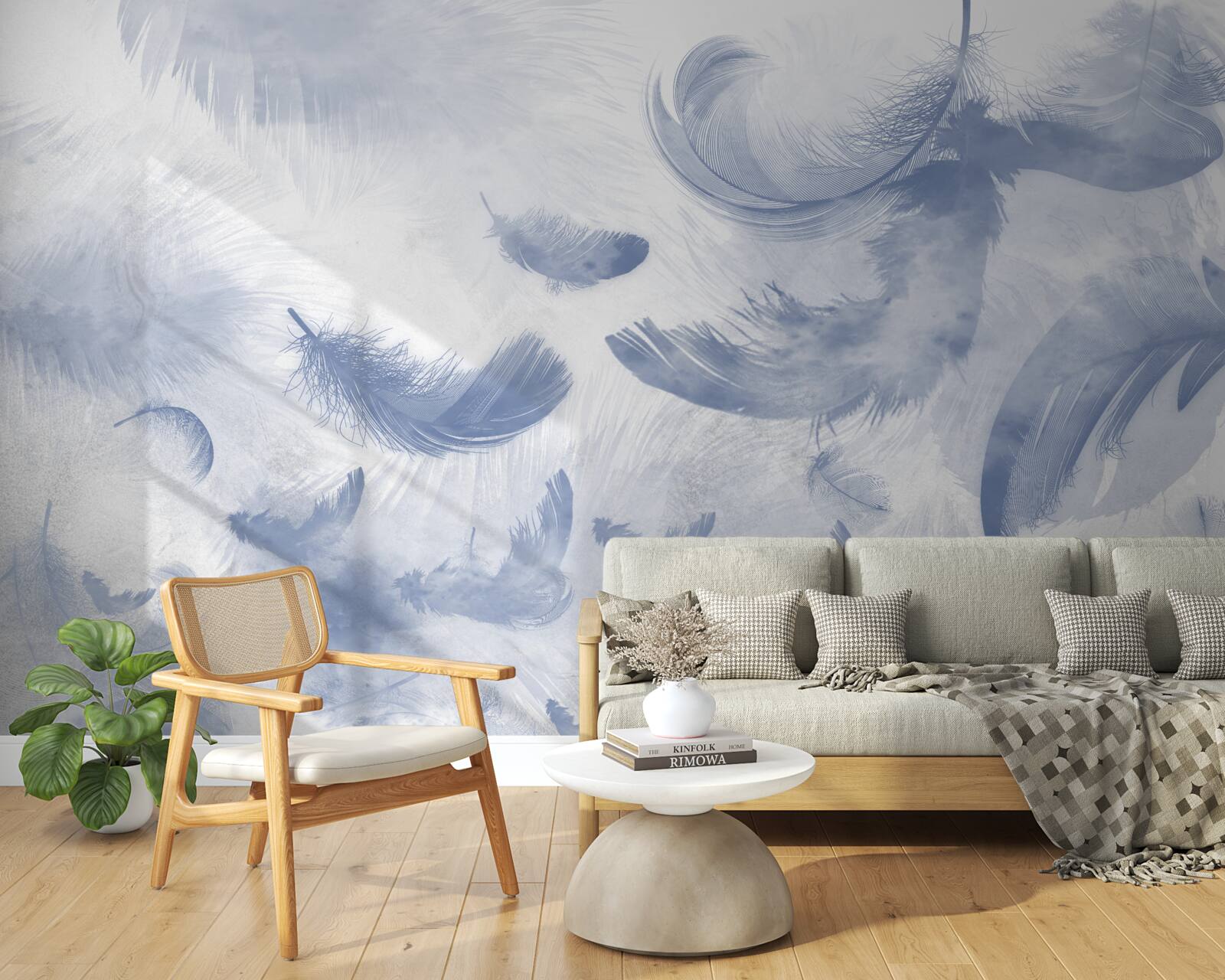 Fototapeta latające pióra nieba