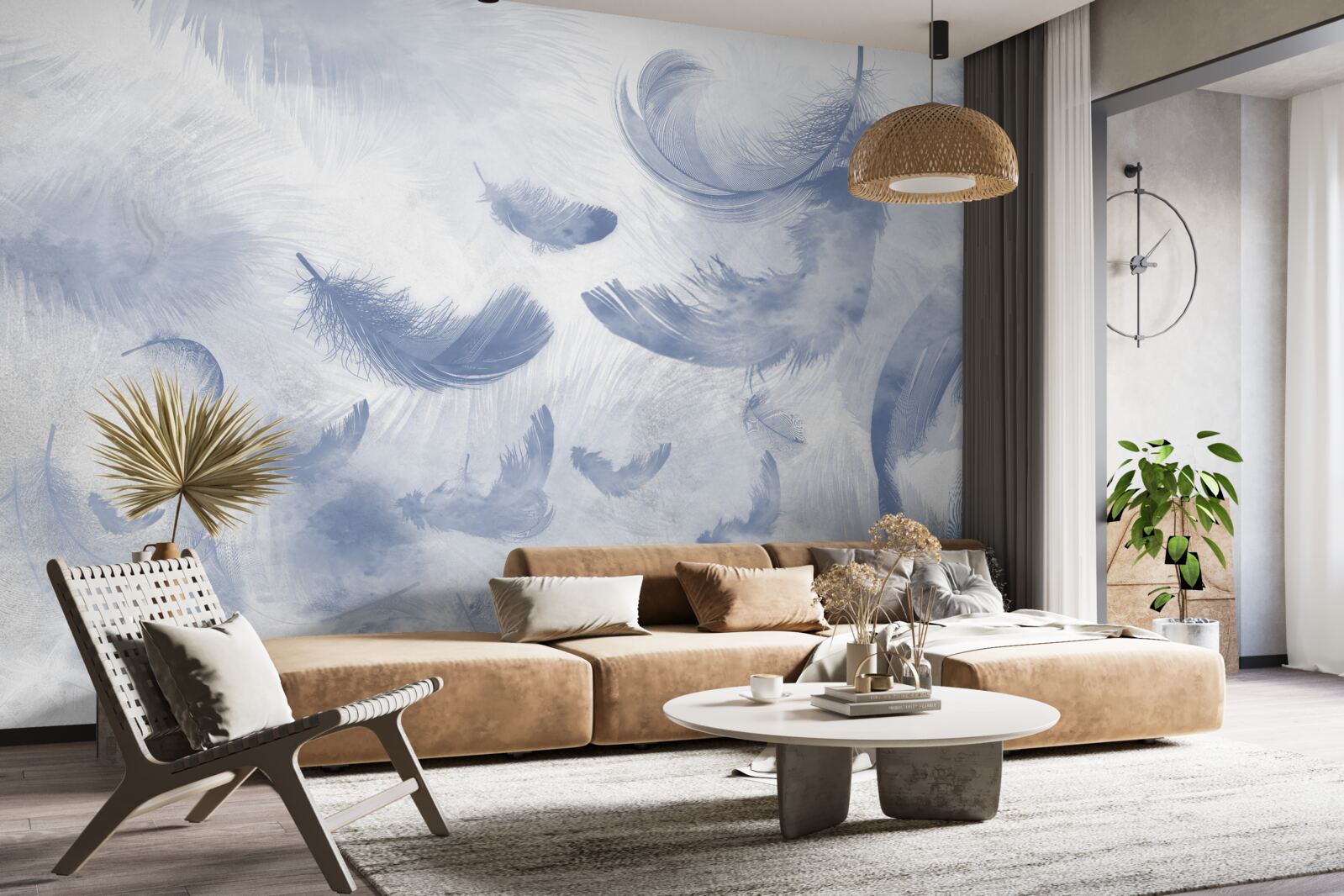 Fototapeta latające pióra nieba