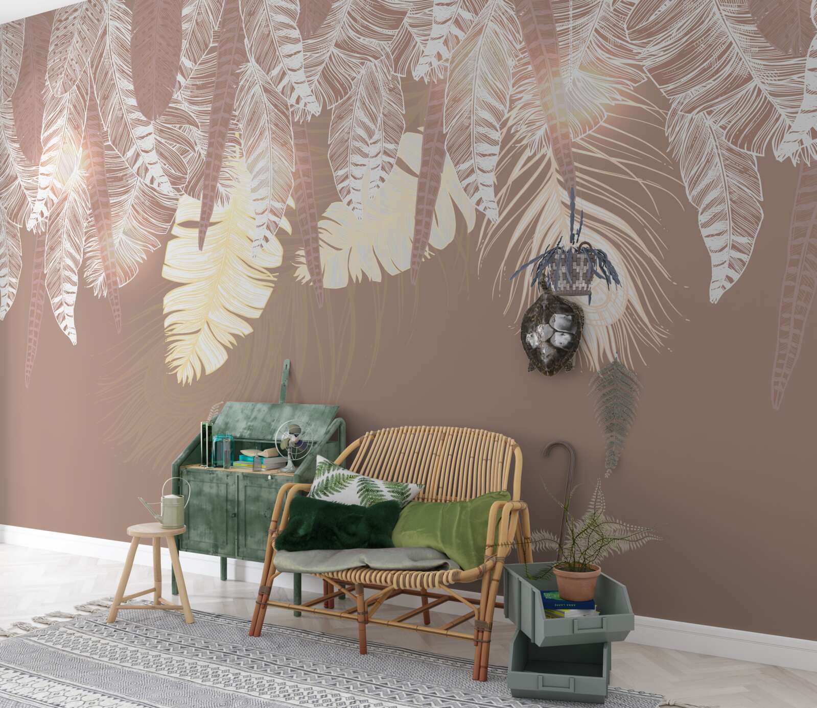 Fototapeta liście paproci są białe