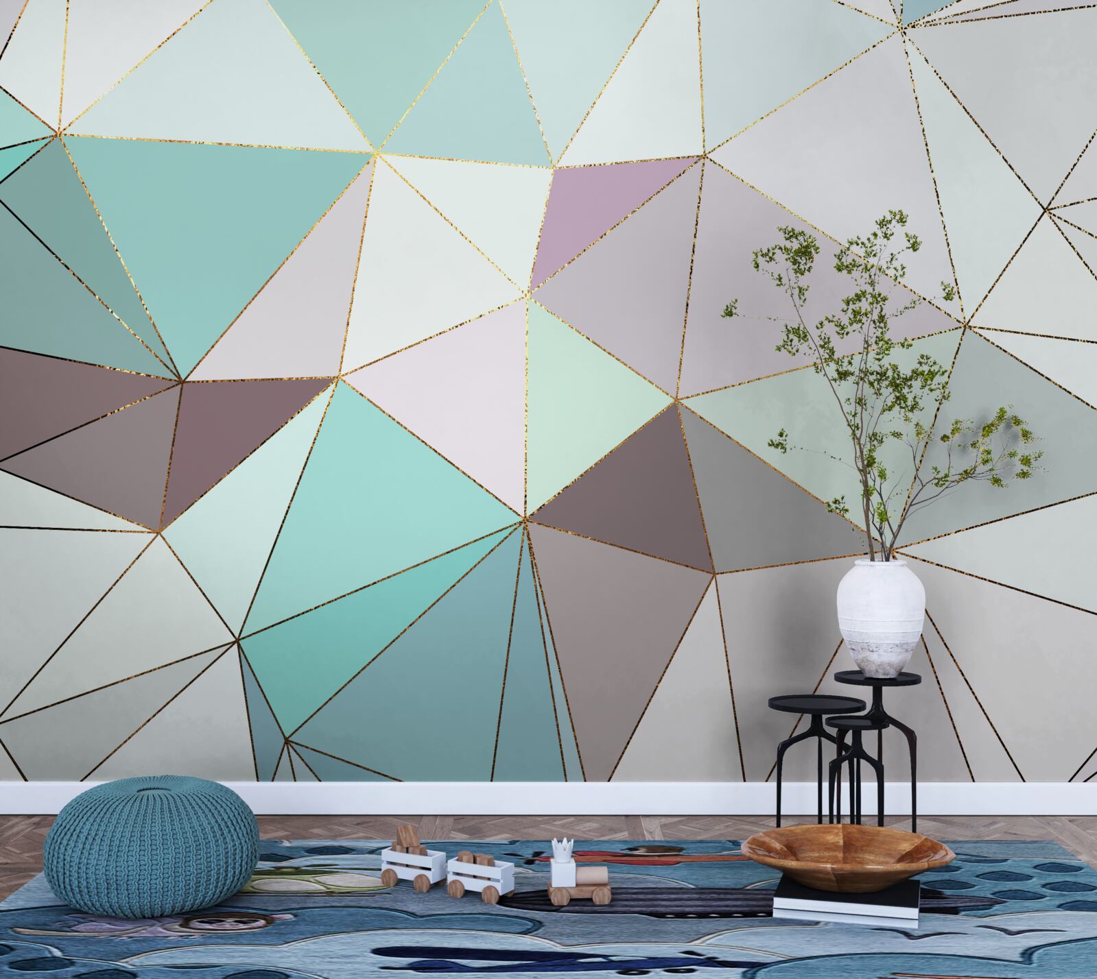 Fototapeta figury geometryczne na marmurowej powierzchni