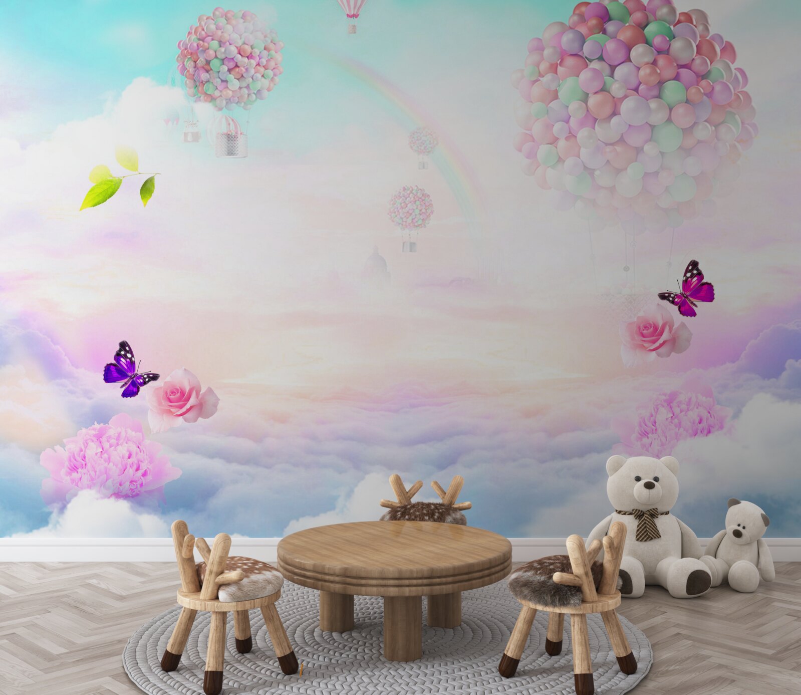 Fototapeta kule powietrza i trzepoczące motyle