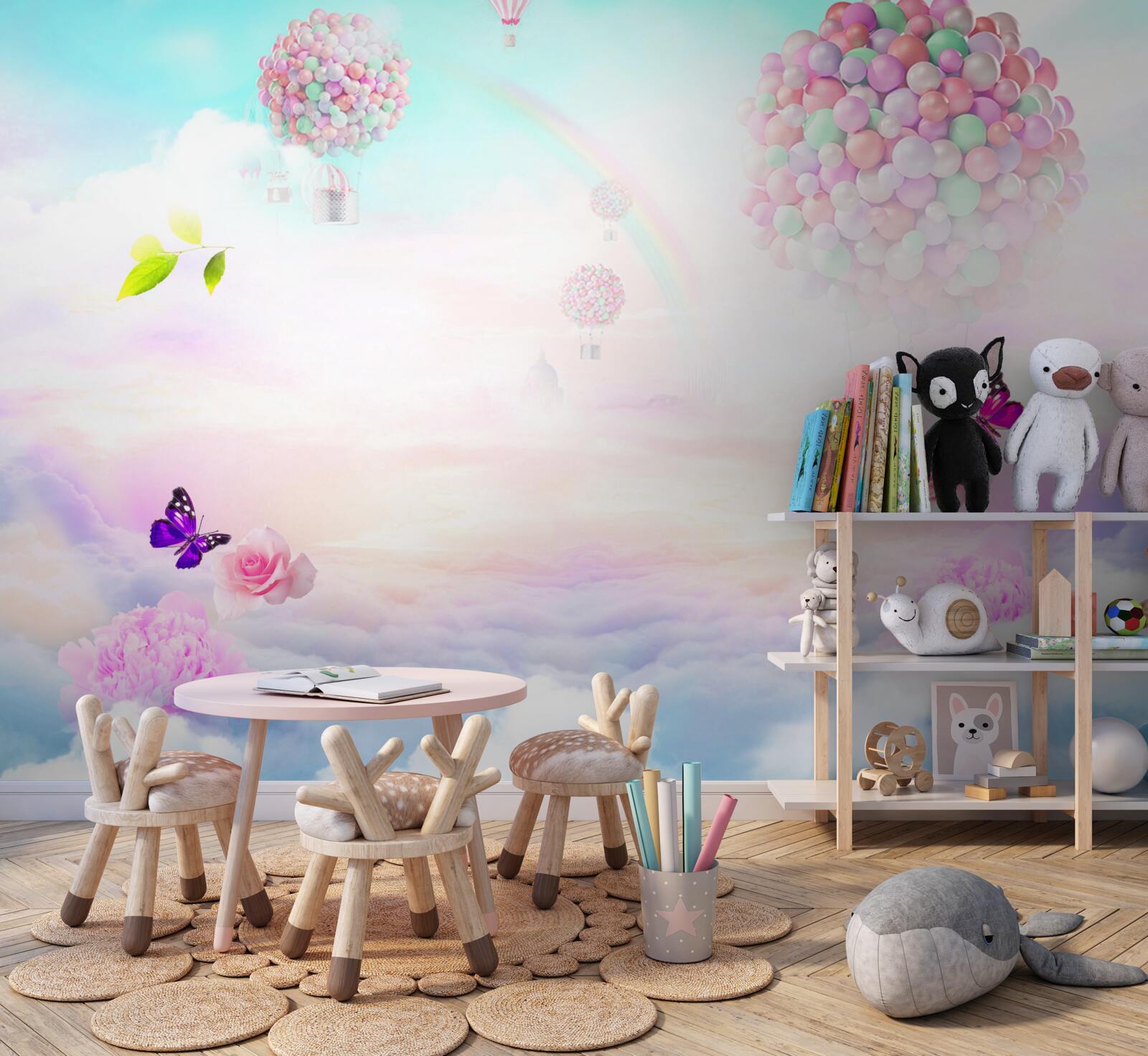 Fototapeta kule powietrza i trzepoczące motyle