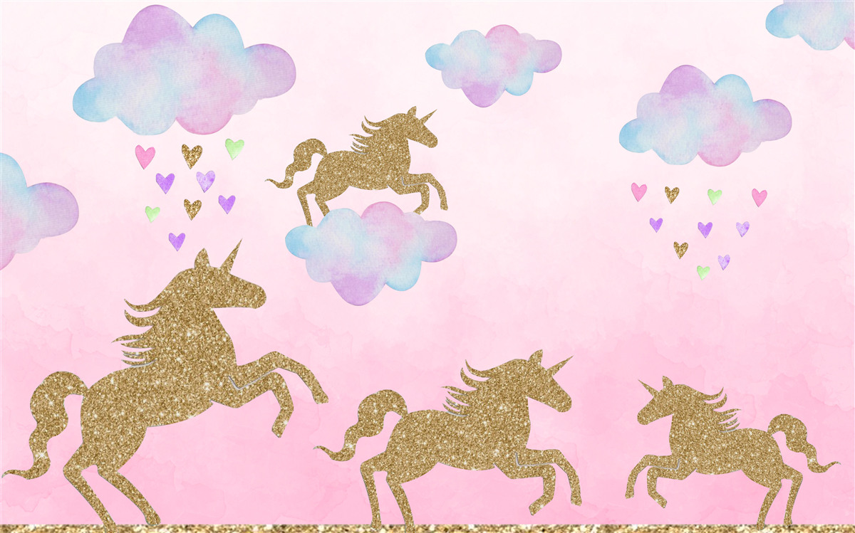 Fototapeta jednorożce bawią się w chmurach