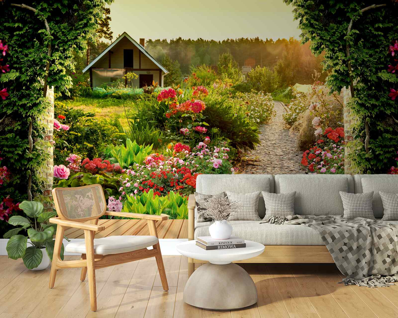 Fototapeta naturalny krajobraz z domem