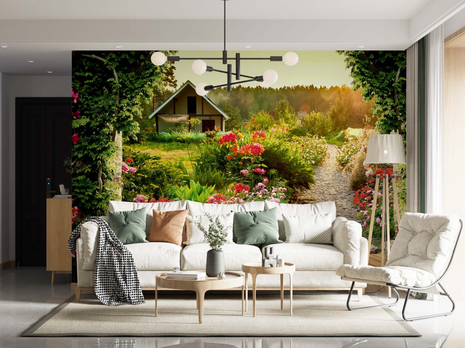 Fototapeta naturalny krajobraz z domem