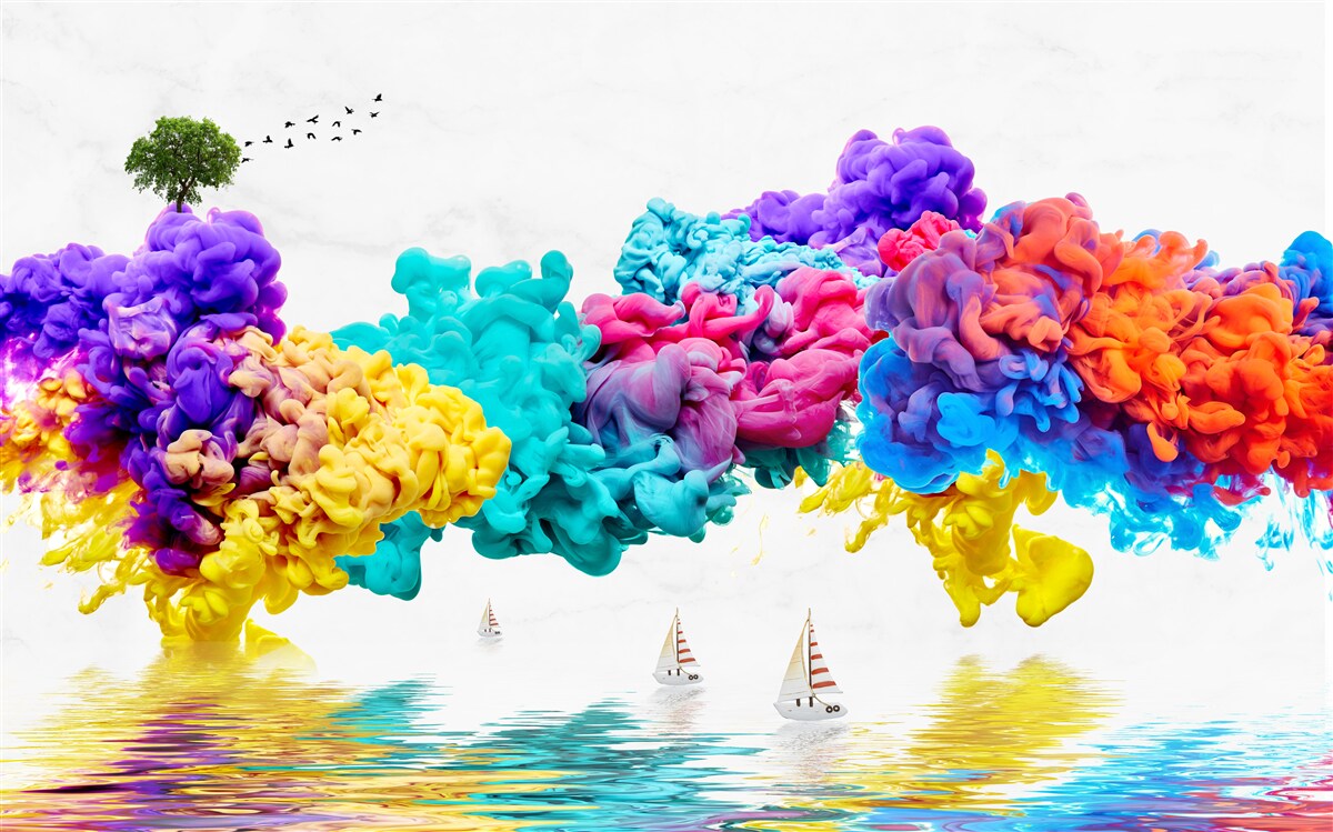 Fototapeta olśniewające kolory nad powierzchnią wody