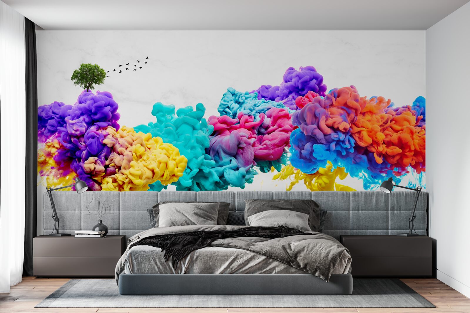 Fototapeta olśniewające kolory nad powierzchnią wody