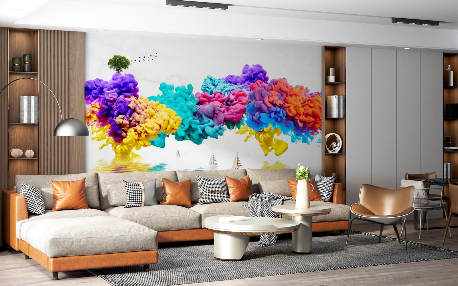 Fototapeta olśniewające kolory nad powierzchnią wody