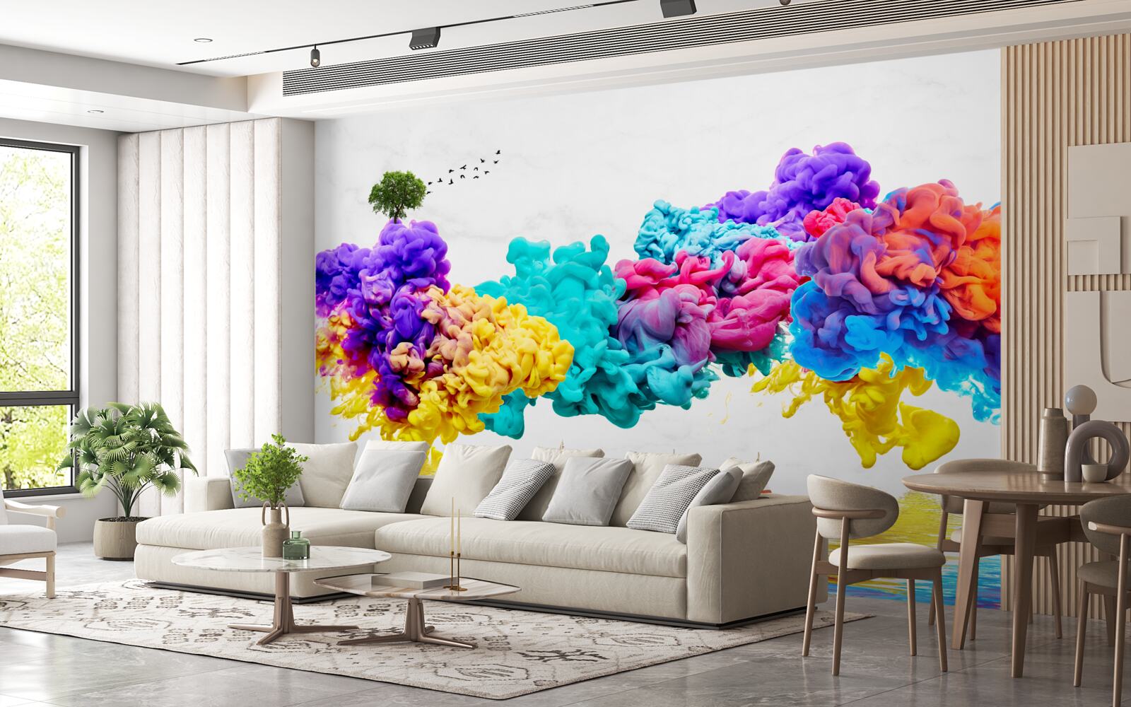 Fototapeta olśniewające kolory nad powierzchnią wody