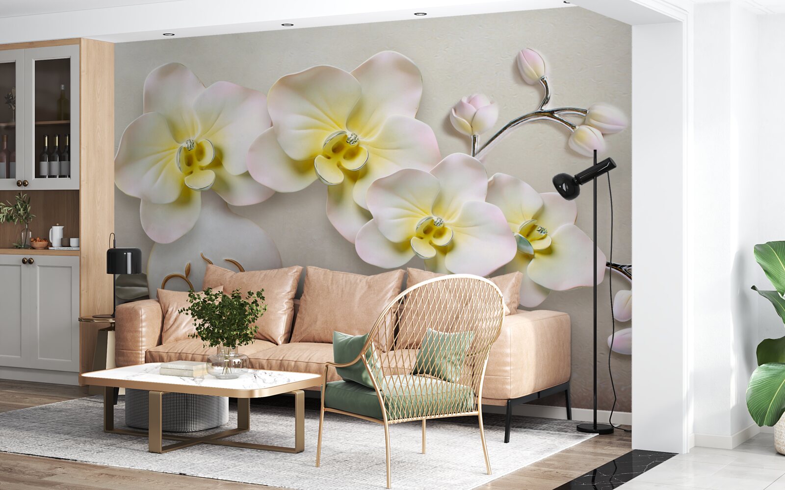 Fototapeta zdobione kwiaty orchidei