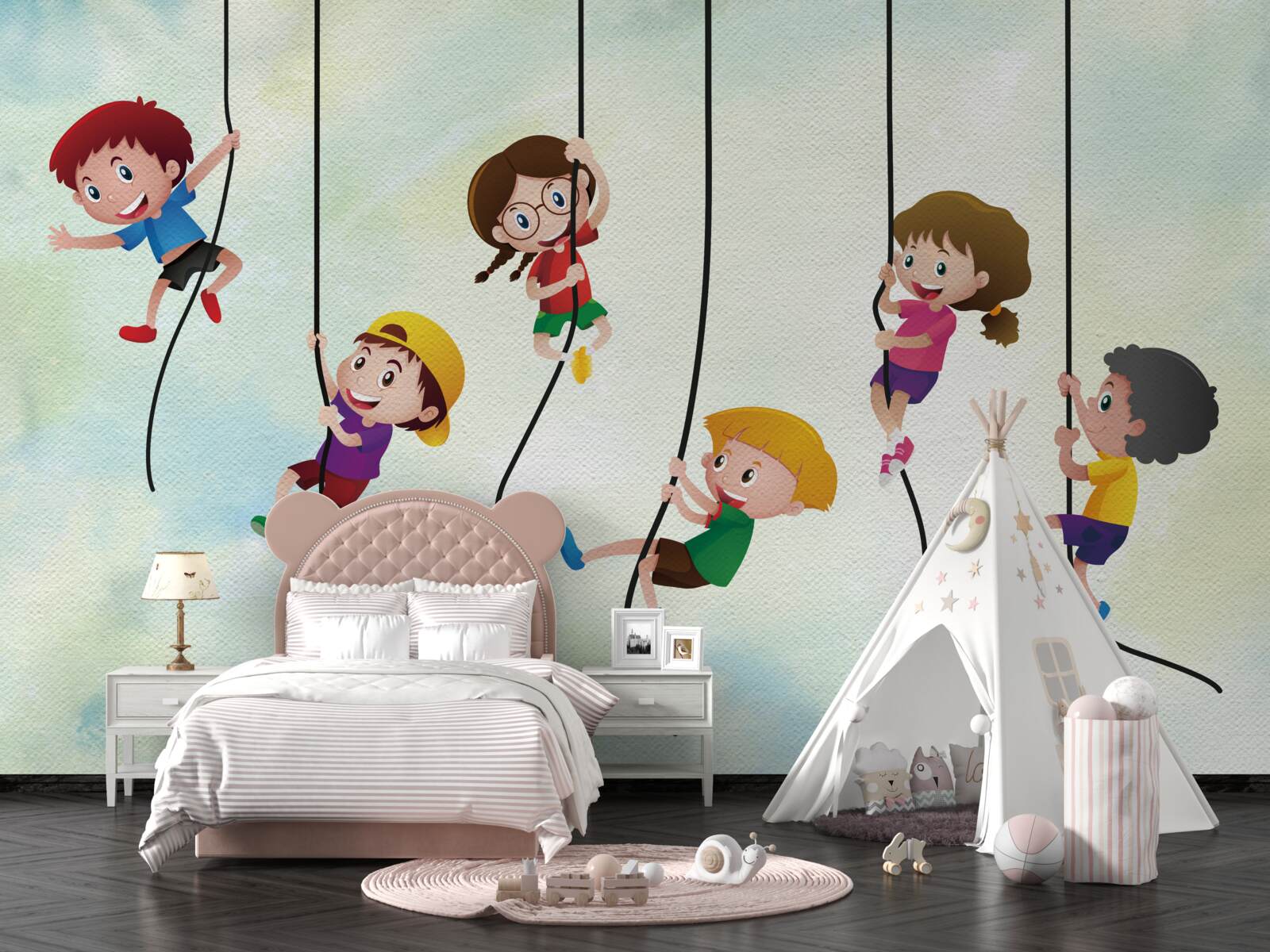 Fototapeta chłopaki na linach