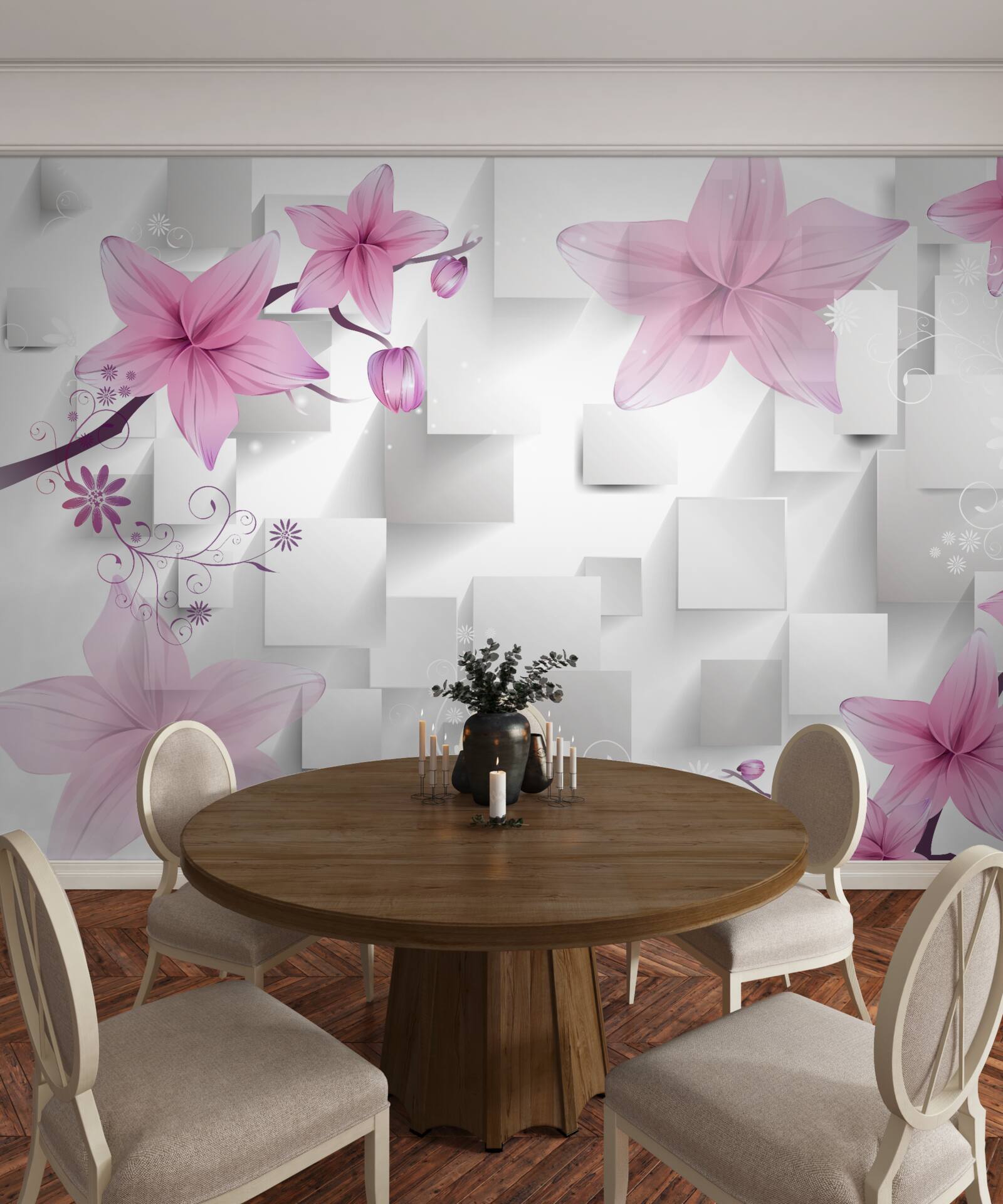 Fototapeta abstrakcja z fioletowymi pąkami