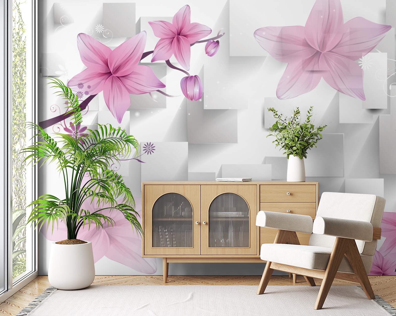 Fototapeta abstrakcja z fioletowymi pąkami