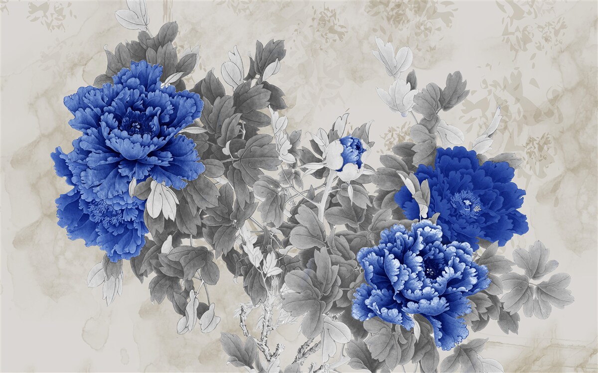 Fototapeta ikiebana kwiatowa na szarym tle