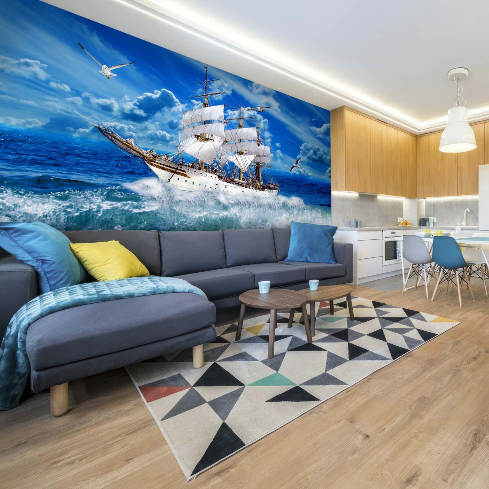 Fototapeta statek pokonuje burzę