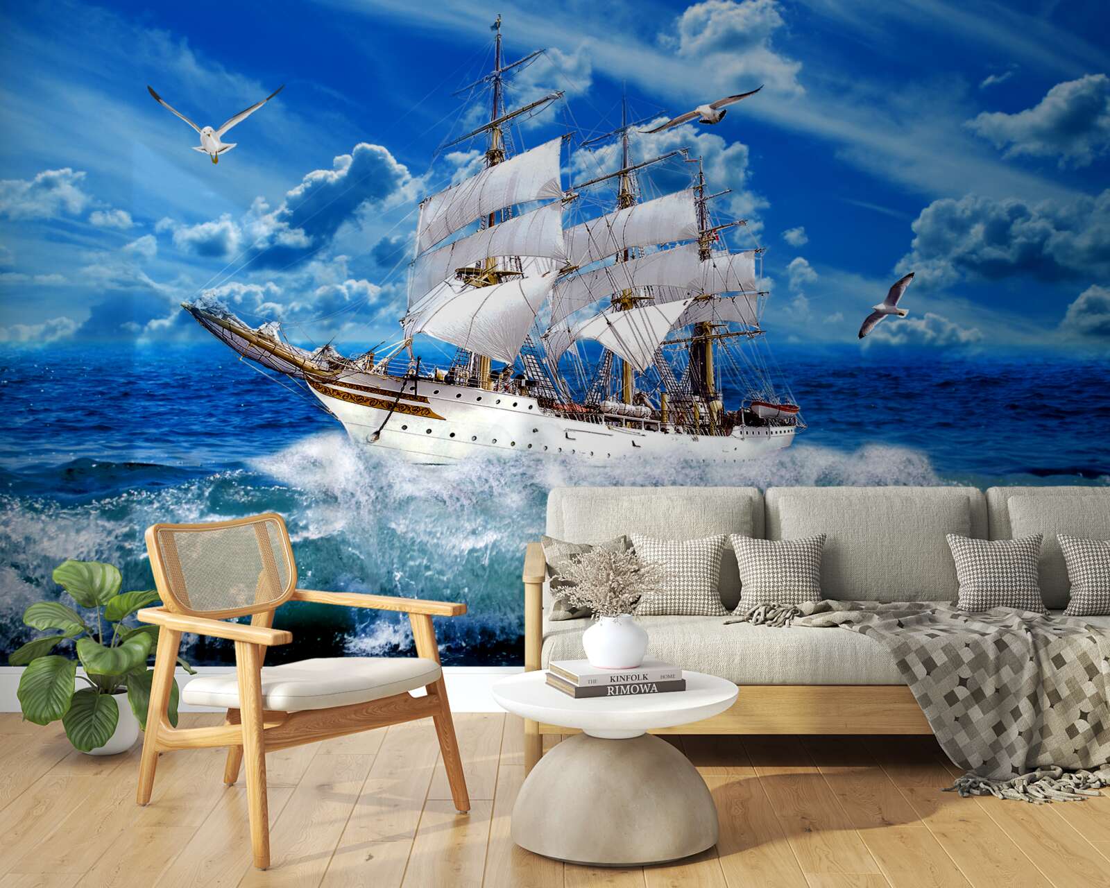 Fototapeta statek pokonuje burzę