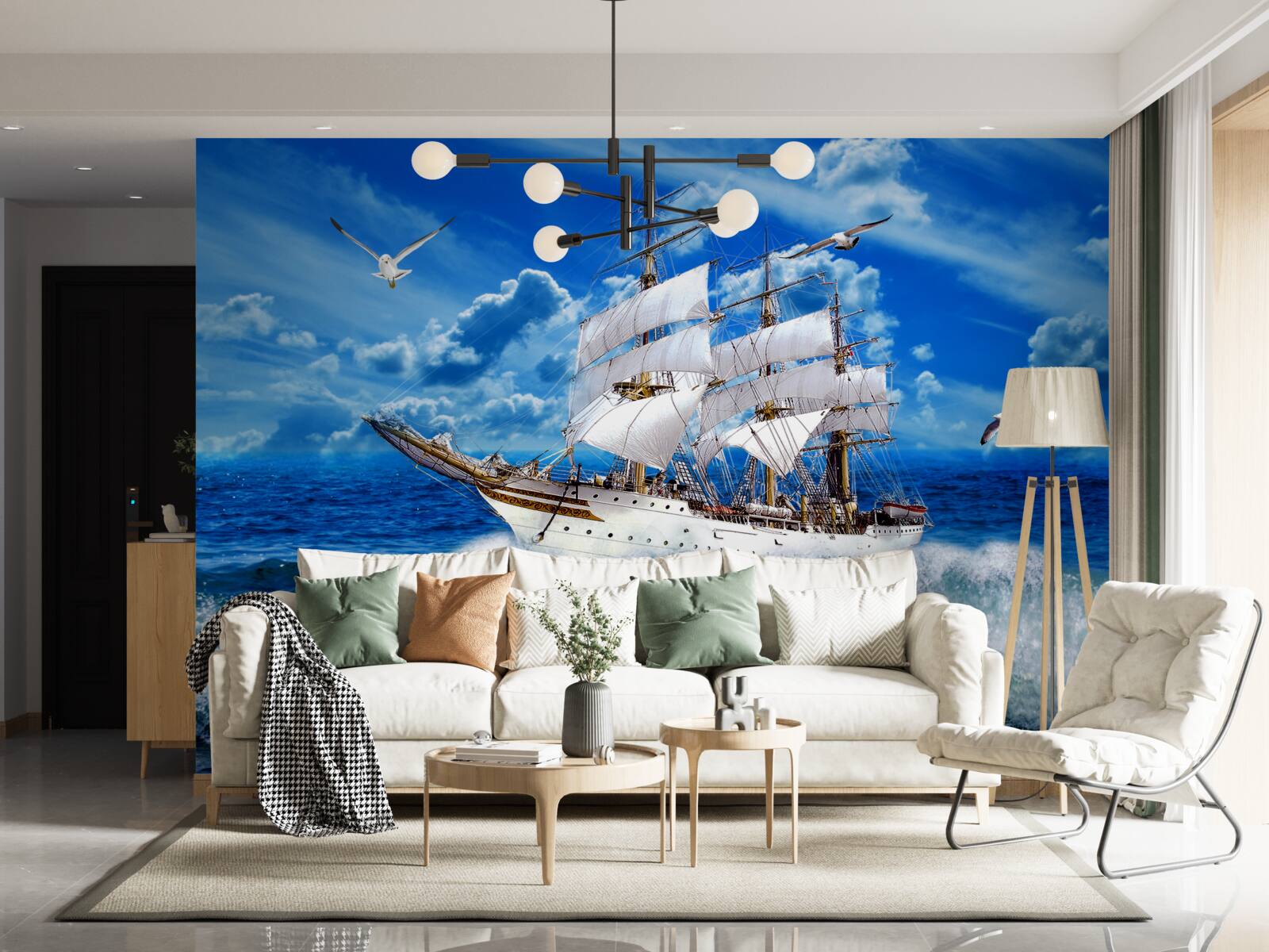 Fototapeta statek pokonuje burzę